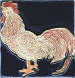 rooster 6 x 6 cobalt and color