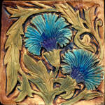 de morgan carnations blue on brown stain