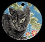 Rudy cat pendant turqoise bg