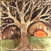 tree orange sun